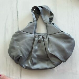 Light blue satin Club Monaco evening bag